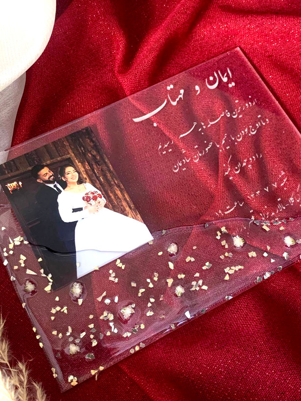 کارت دعوت دستساز جشن و مراسم رزینی پلکسی